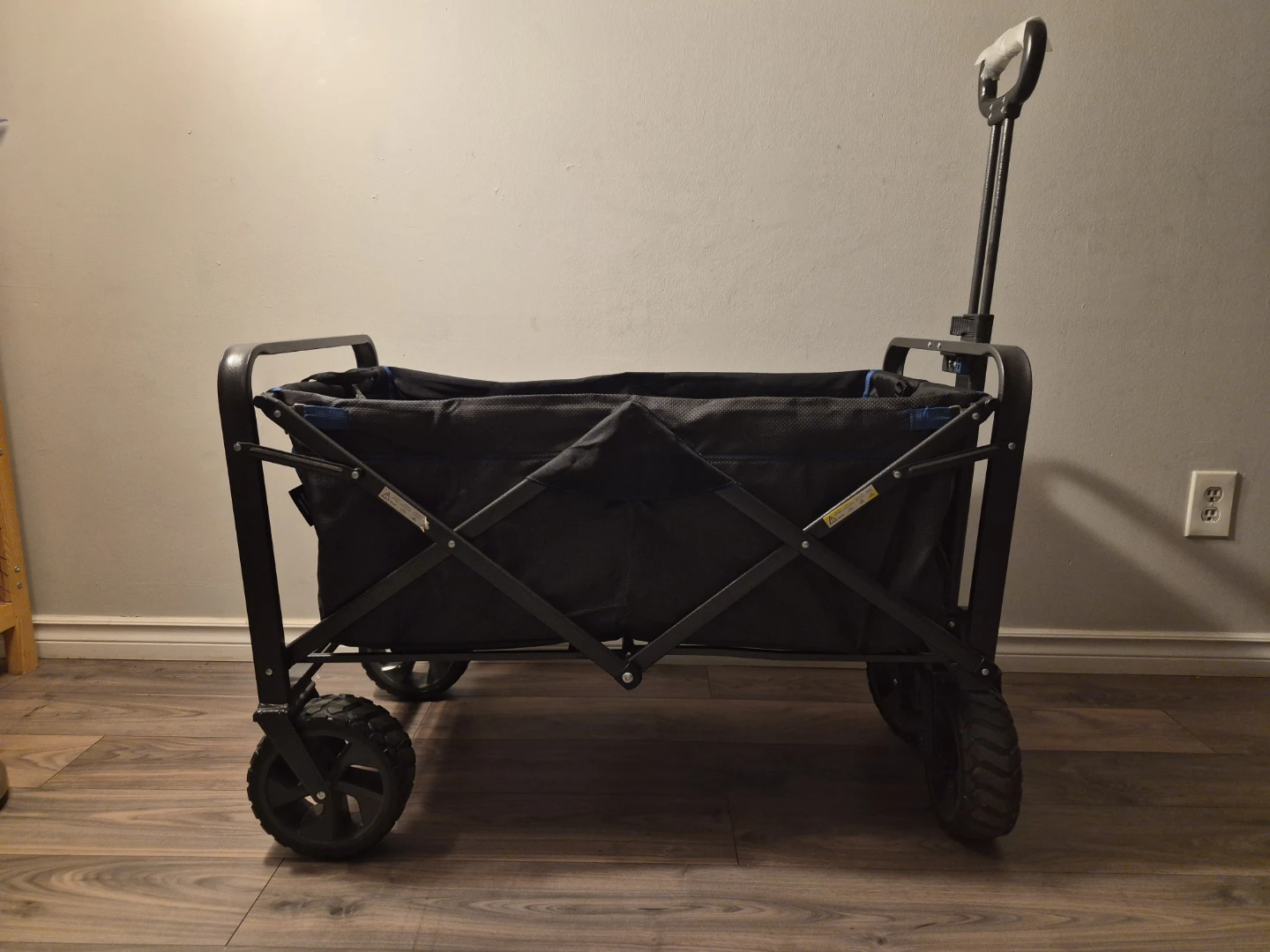 Costco Mac Black Folding Wagon with Blue Trim