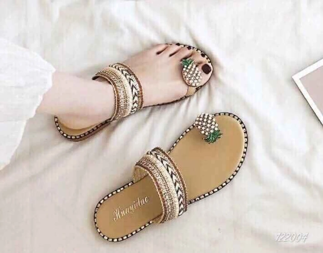 Women's Beaded Pineapple Flat Sandals - photo 2