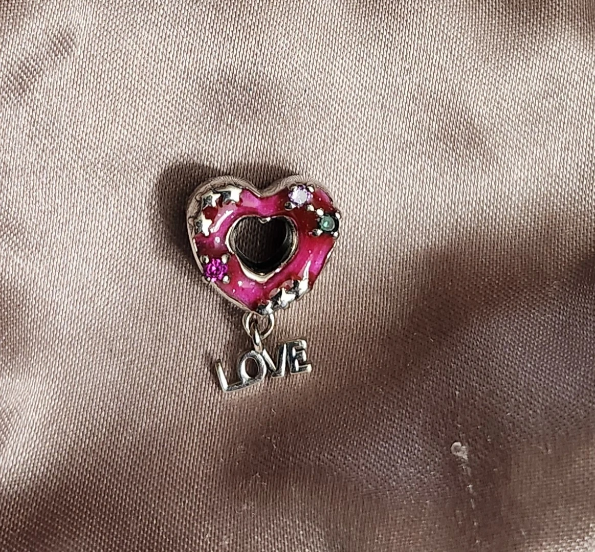 Heart Charm with "LOVE" Dangle