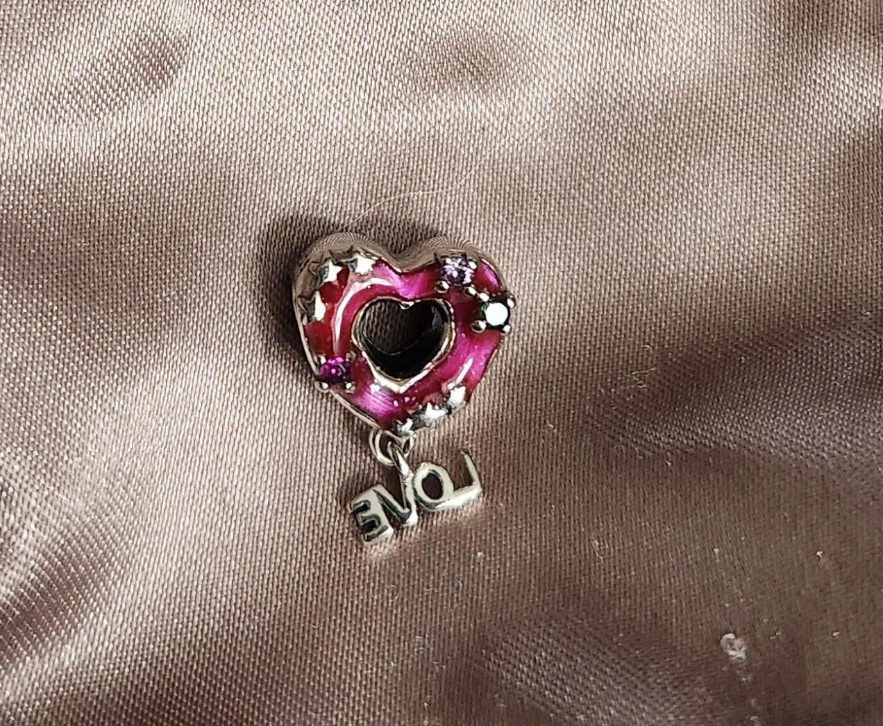 Heart Charm with "LOVE" Dangle - photo 2