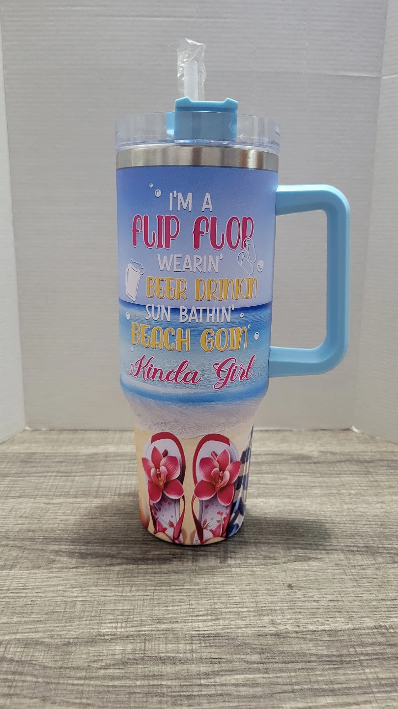 Insulated Summer Tumbler with Handle and Straw