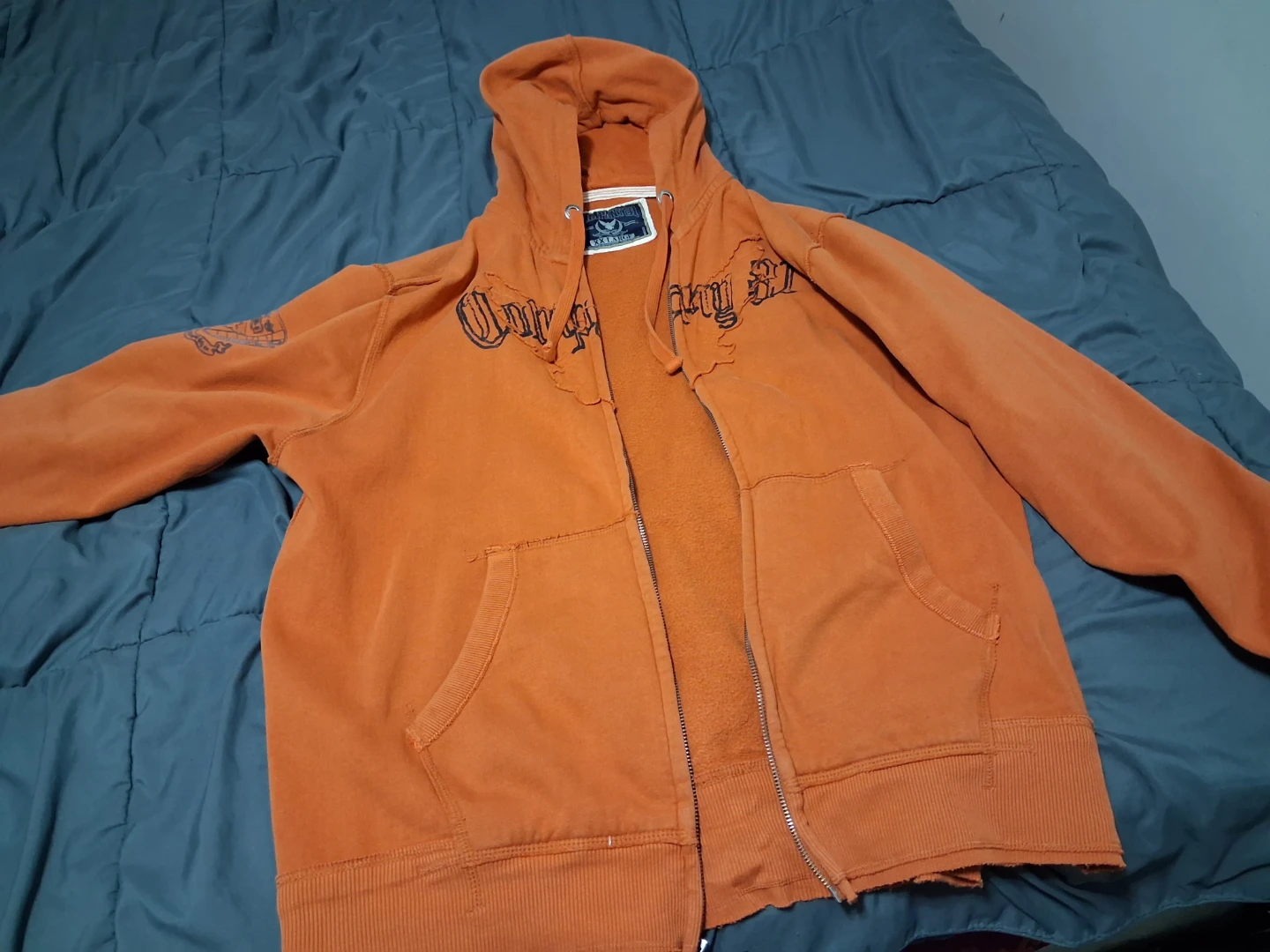 Orange Zip-Up Hoodie