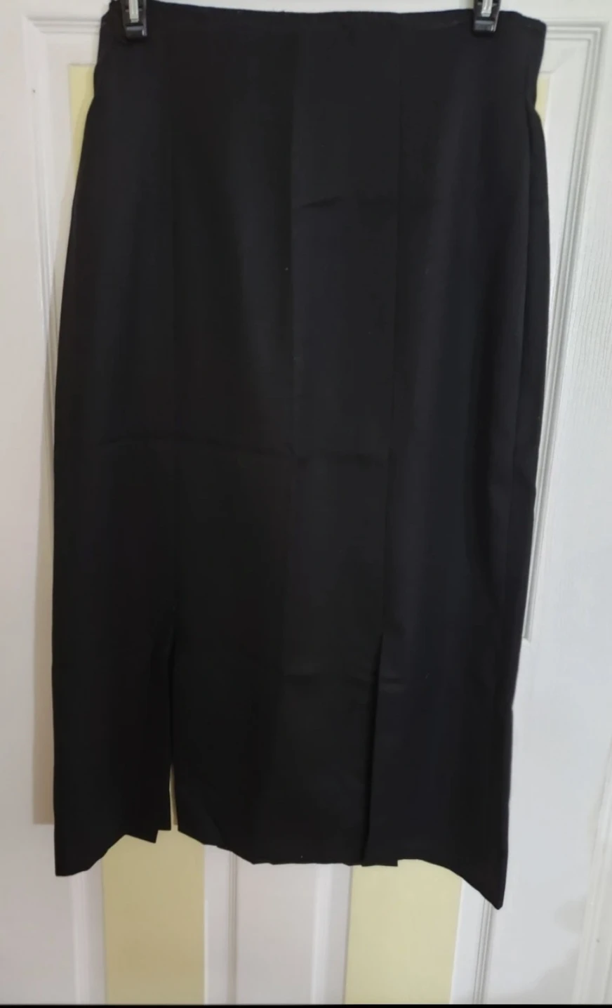 Wool size 14 Black Pencil Skirt with Double Slits - photo 3
