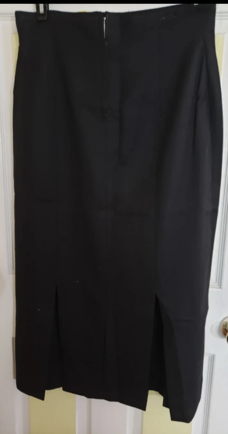 Wool size 14 Black Pencil Skirt with Double Slits - photo 4