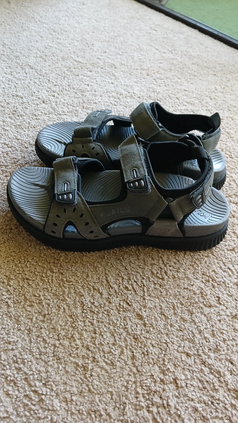 KUAILU Men's Grey Sport Sandals