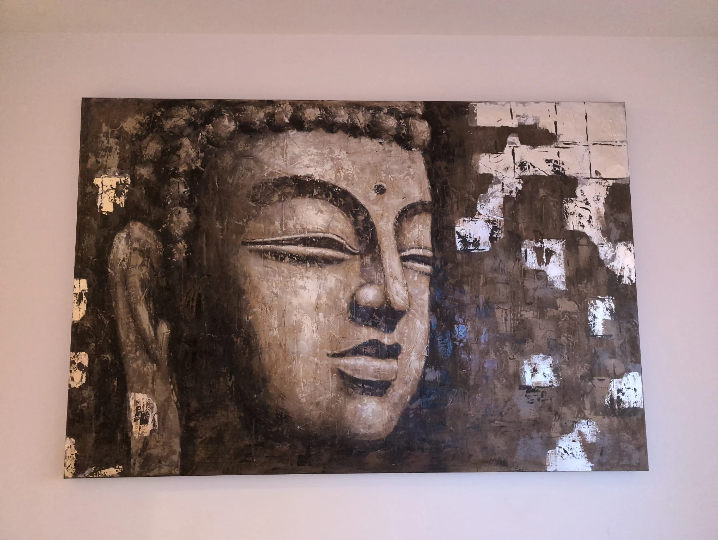 Abstract Buddha Face Canvas Wall Art