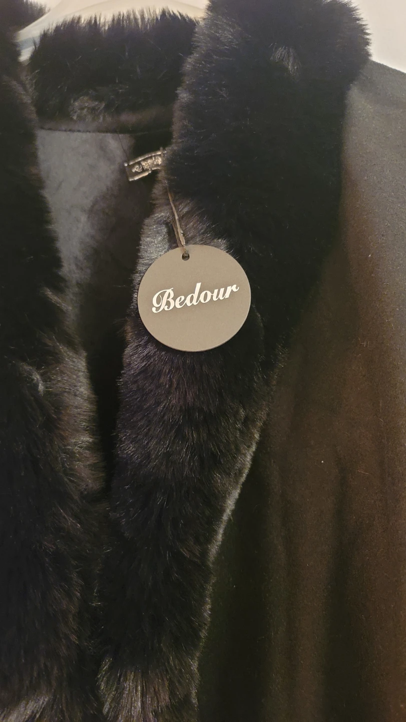 Bedour Black Faux Fur Trim Poncho - photo 2