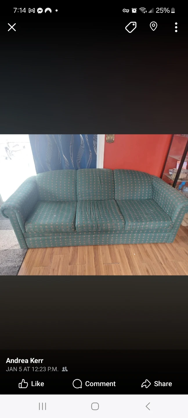 Green Sofa with Pattern