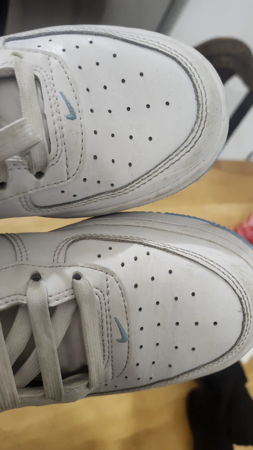 Nike Air Force 1 Youth Sneakers White/Light Blue Size 4Y - photo 5