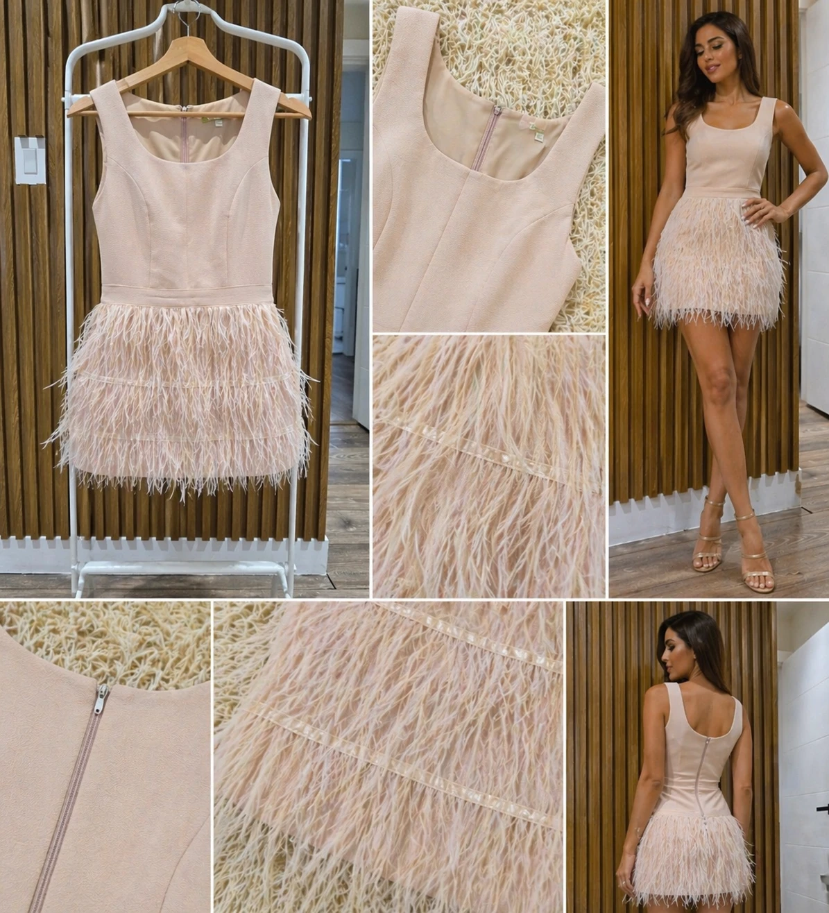 Gianni Binni Feather Trim Dress