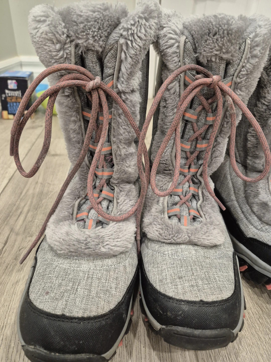 Girls' Winter Boots - Size Medium - Grey/Pink - photo 3