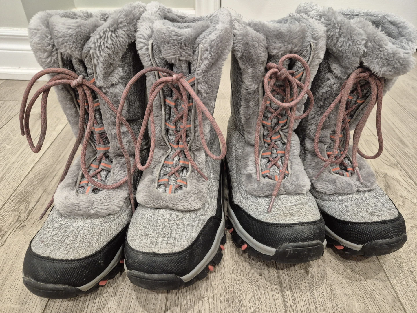Girls' Winter Boots - Size Medium - Grey/Pink - photo 4