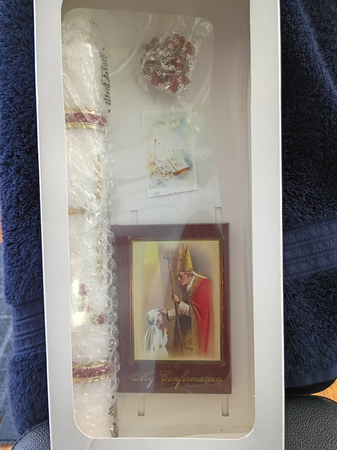 Confirmation Candle Set with Rosary - photo 2