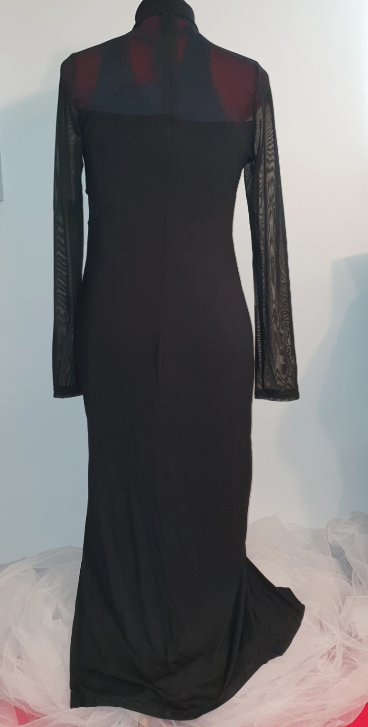 Black Mesh Detail Midi Dress - photo 4