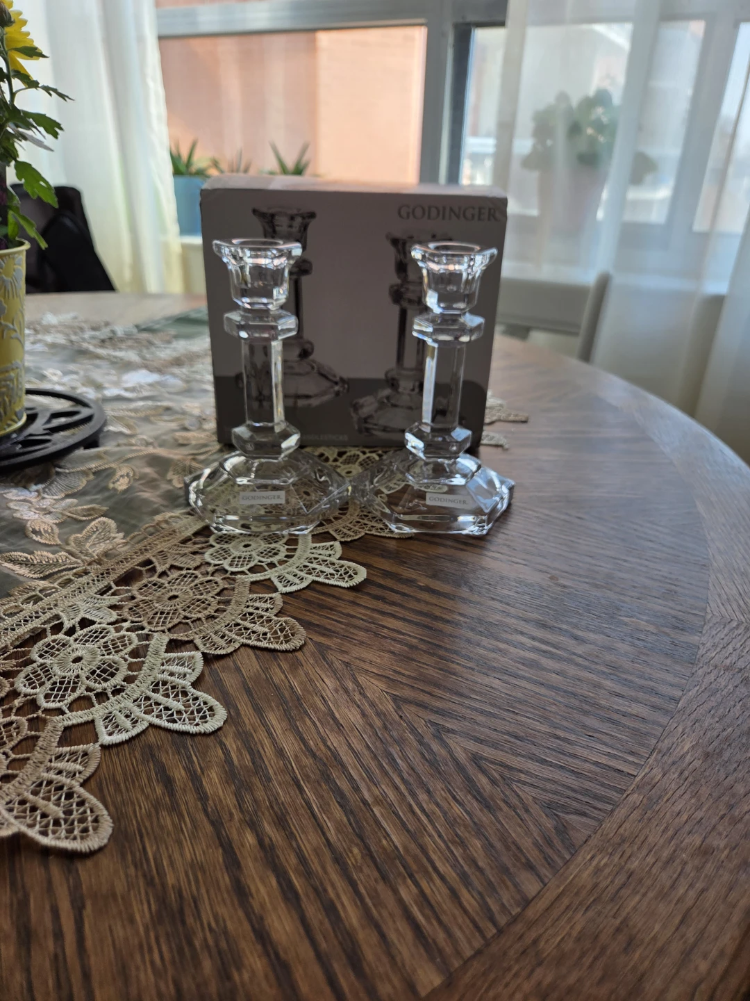 Godinger Set of 2 Crystal Candlesticks🌱