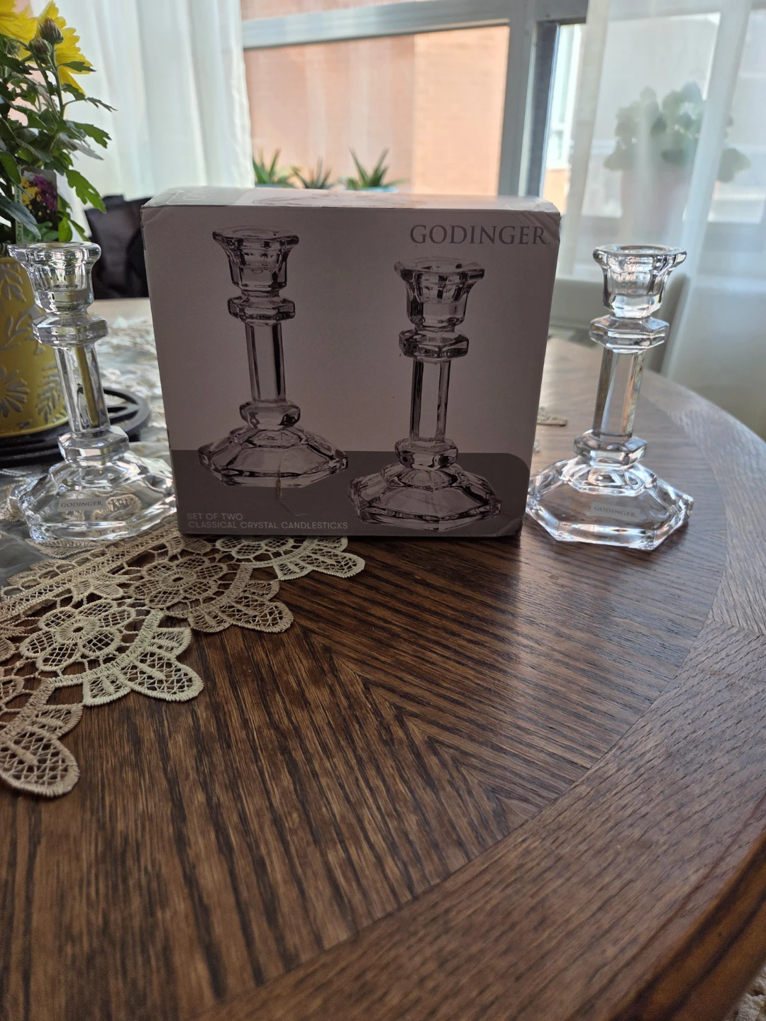 Godinger Set of 2 Crystal Candlesticks🌱 - photo 2