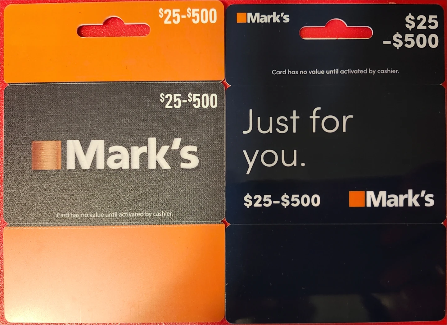 Mark's Gift Card - $100 & $200 value