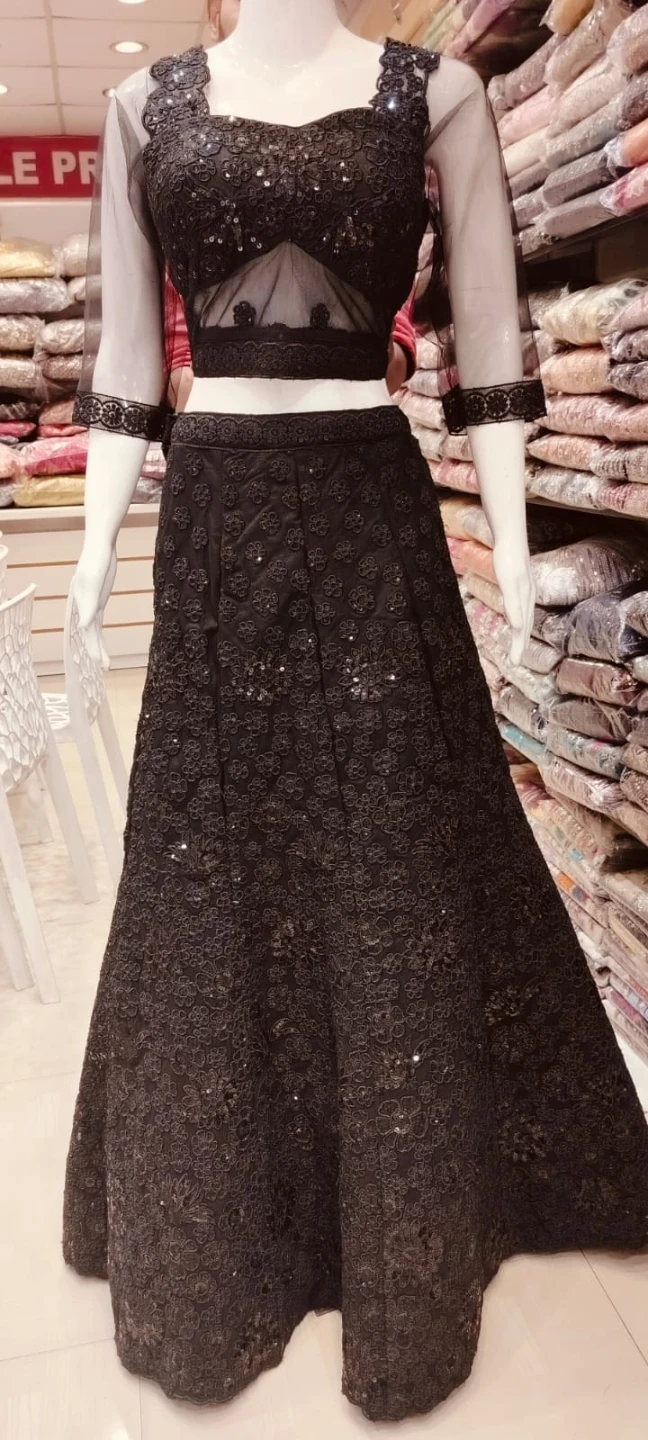 Black Embellished Lehenga Choli Set