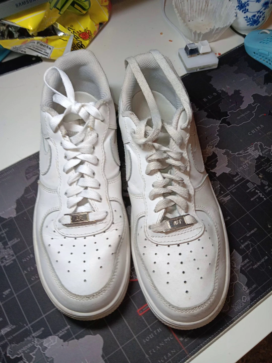 Nike Air Force 1 White Sneakers slightly used - photo 5