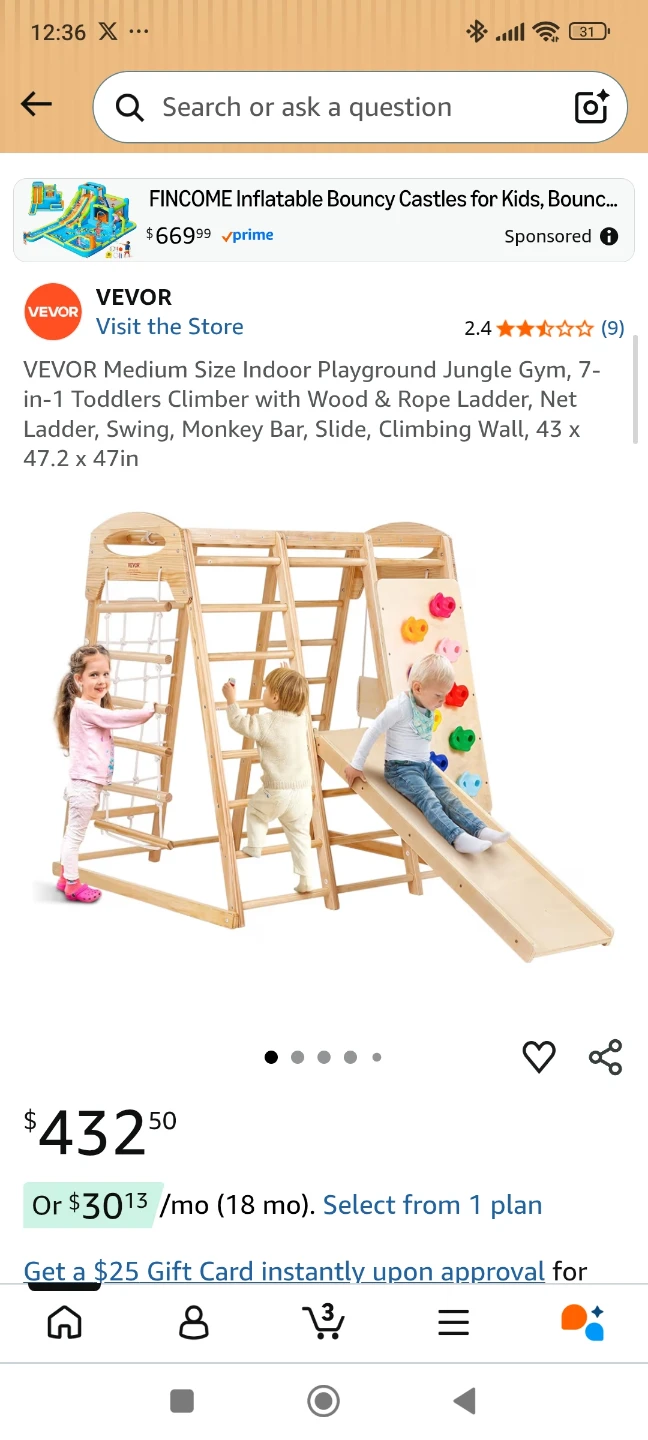 VEVOR 7-in-1 Toddler Climber indoor playground