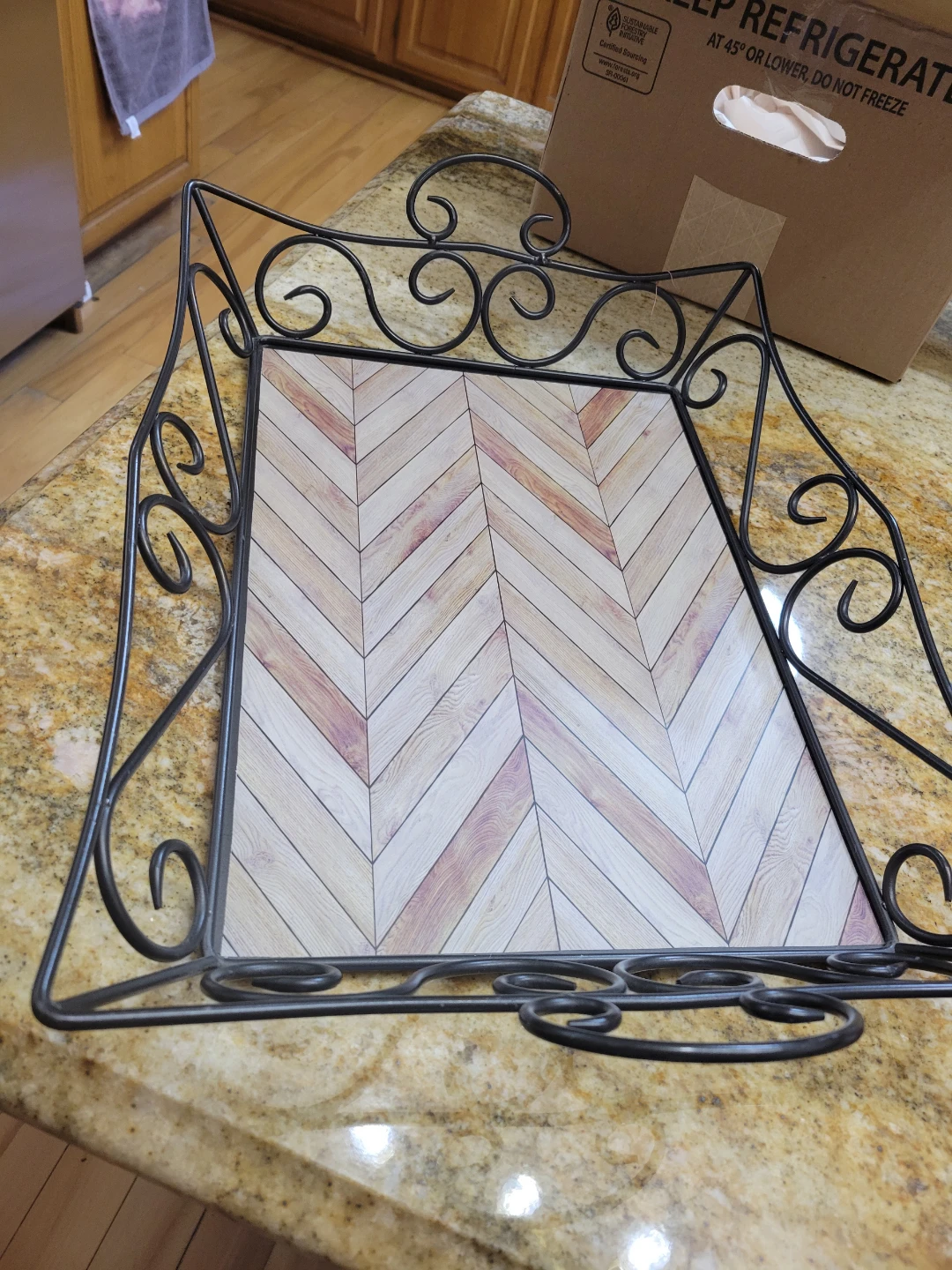 Decorative  Tray with Glass Insert