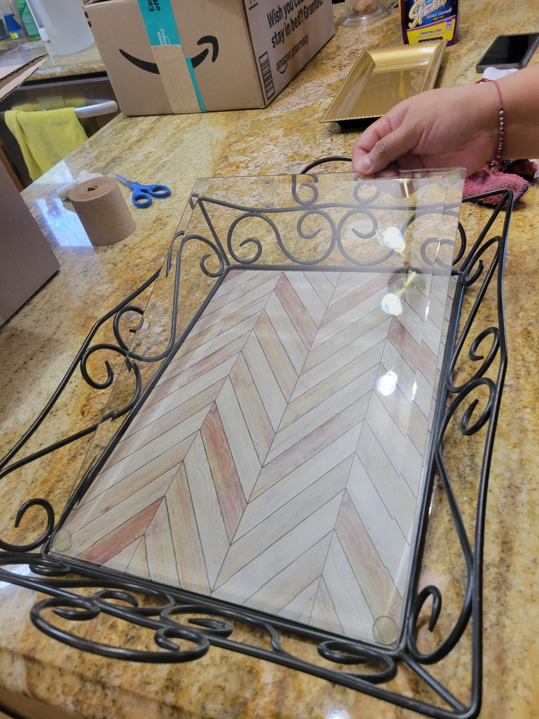 Decorative  Tray with Glass Insert - photo 2