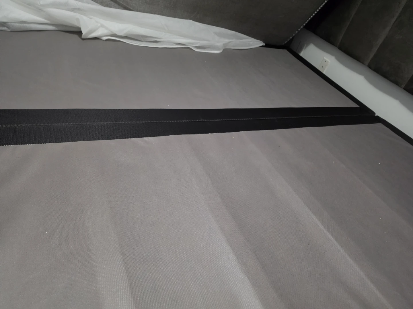 KING size Grey Upholstered Headboard and Bed Base - photo 4