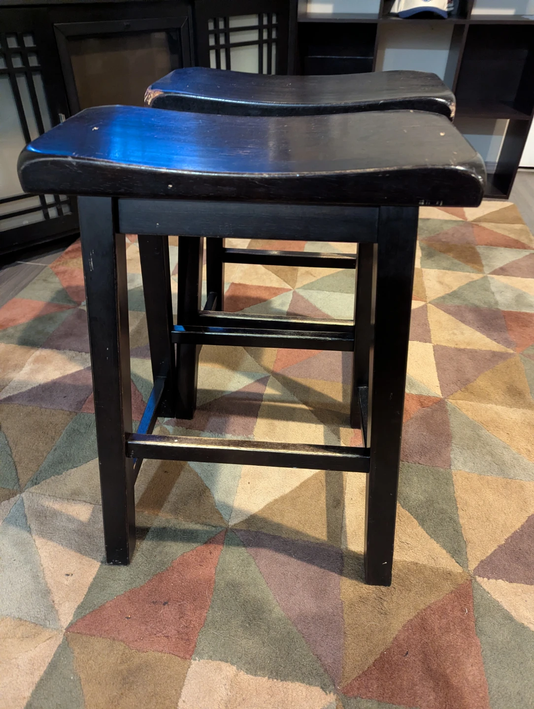 Solid wooden bar stools