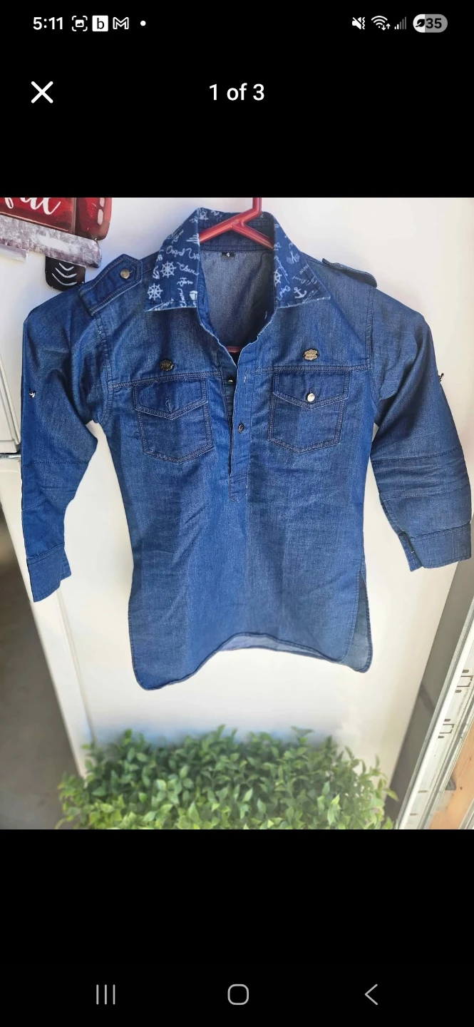 Blue Denim Shirt, 4T