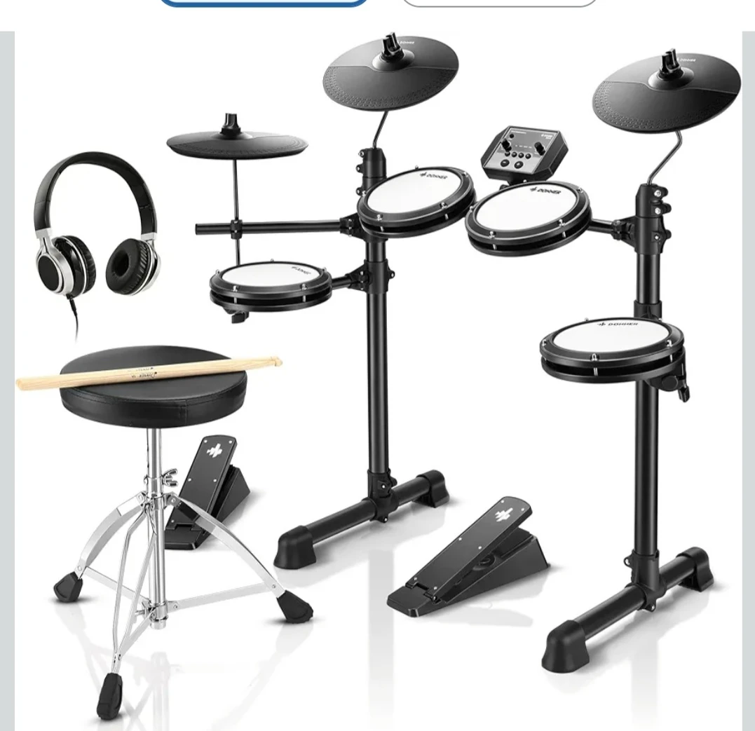 Donner DED-80 Electric Drum Kit with Stool & Headphones - photo 3