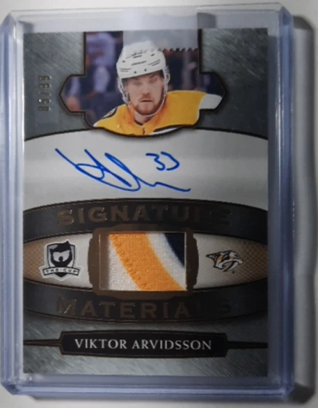 Viktor Arvidsson Signature Materials 3 color Parch Hockey Card