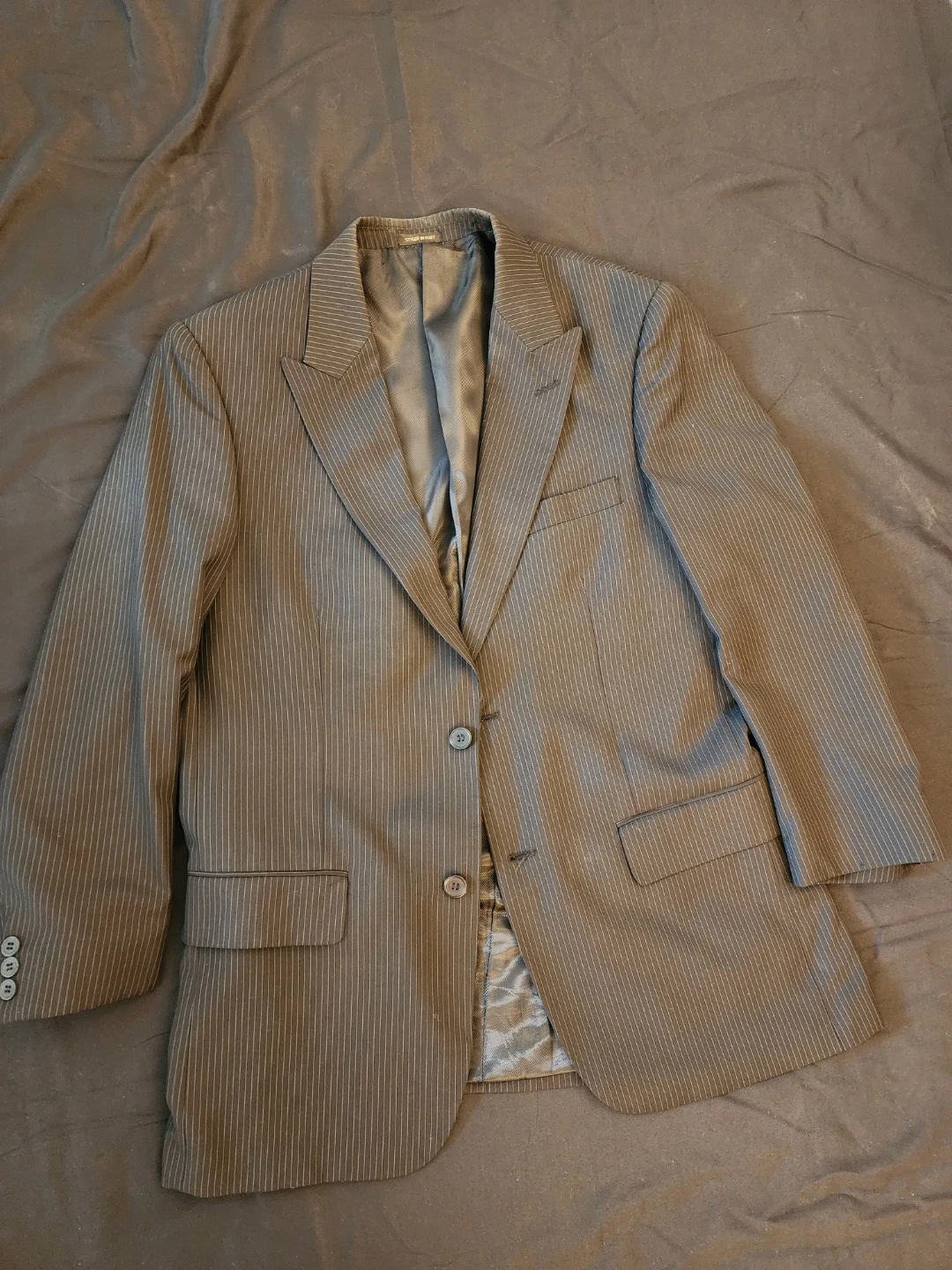 Men's Black Pinstripe Blazer - photo 2