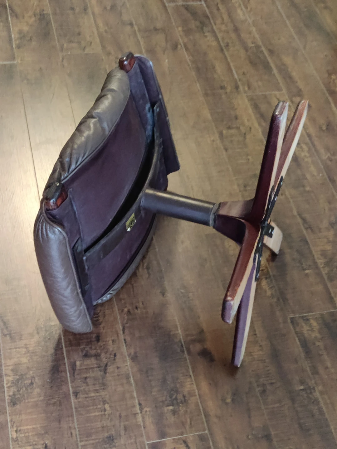 Sweden Leather Swivel Footstool - photo 3