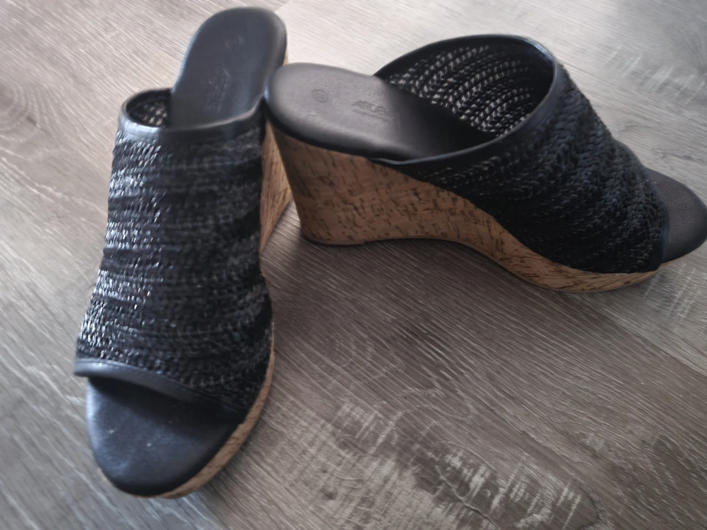Atmos & Here Women's Black Wedge Sandals Size 8