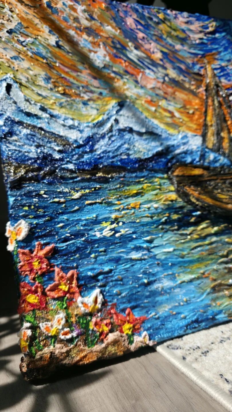 Original Acrylic Sand Textured Banff Painting on canvas