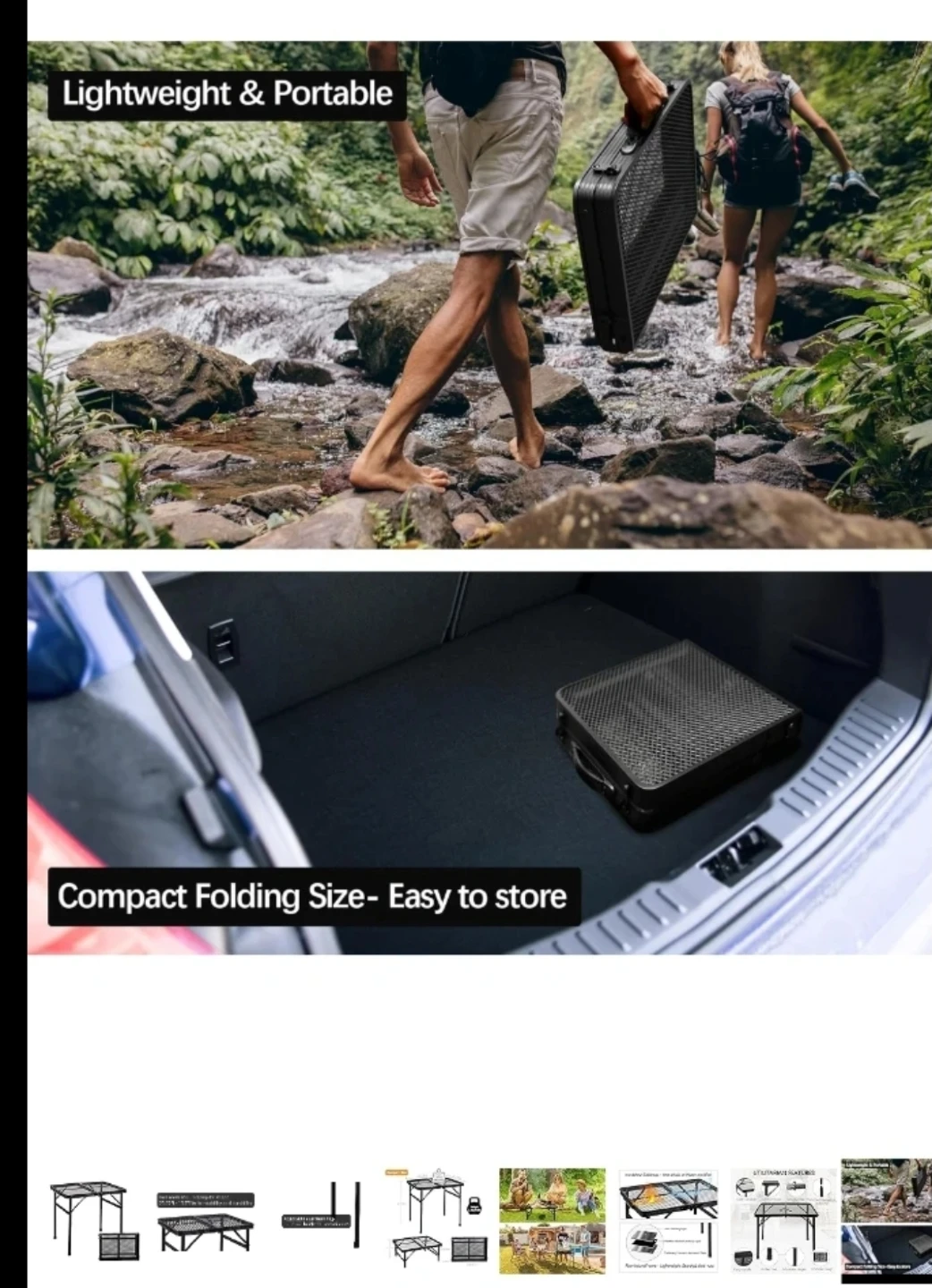 Metal Folding Table - Portable Grill Stand for Camping - photo 4