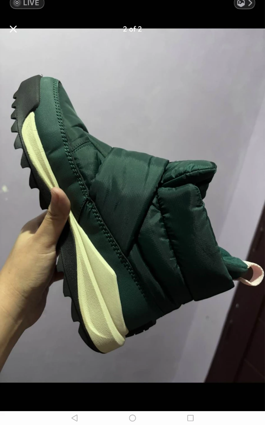 Green Puffer Winter Boots
