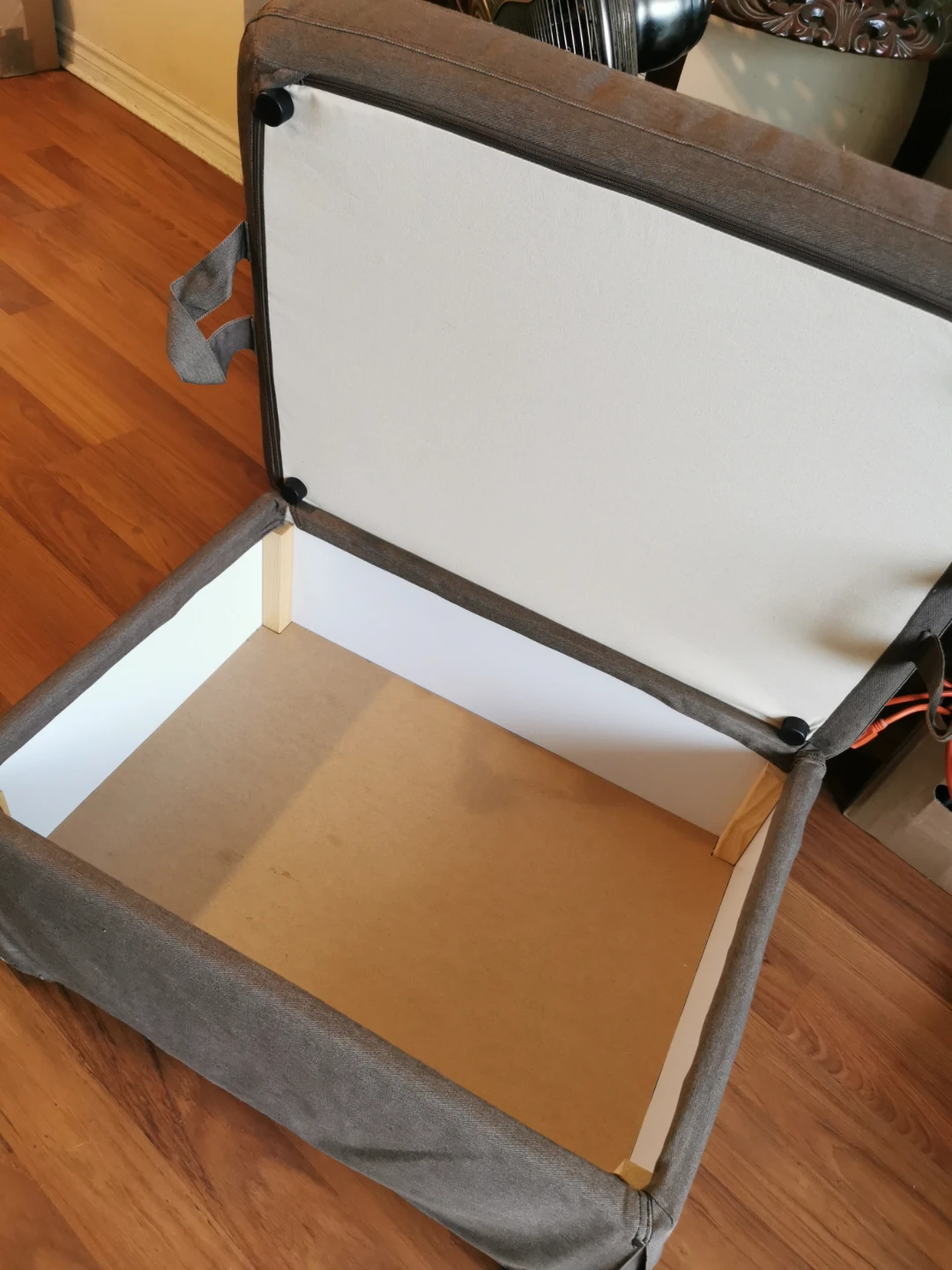 Grey Fabric Storage Ottoman - photo 2