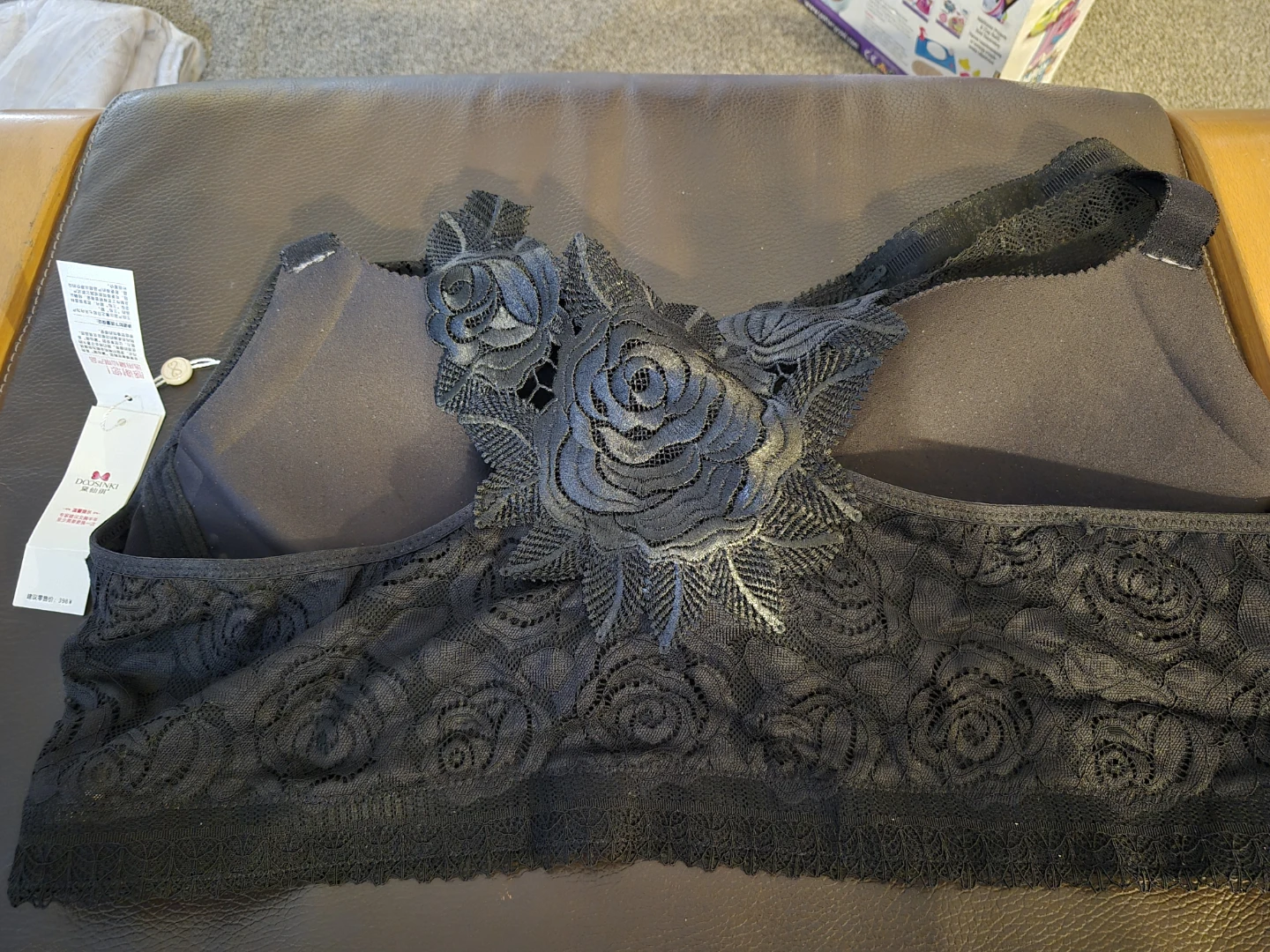 🌱Black Lace Rose Bra - photo 2
