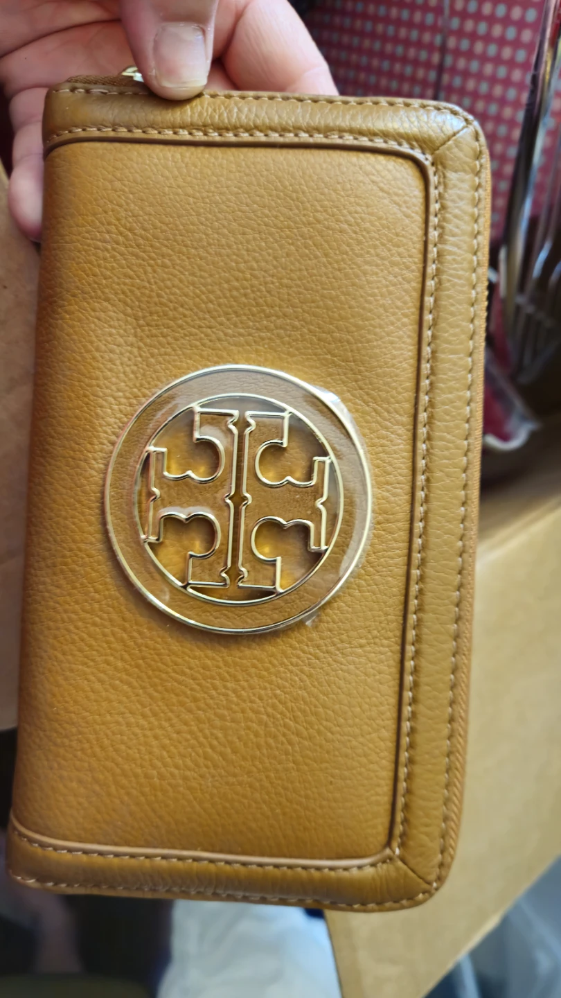 Genuine Tory Burch Brown Leather Zip Around Wallet