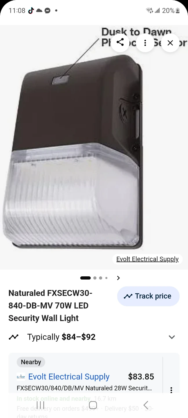 Naturaled FXSECW30-840-DB-MV 70W LED Security Wall Light - photo 2