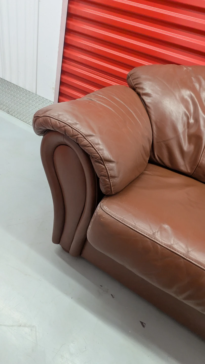 Free Delivery - High Quality Cognac Leather Couch - photo 5