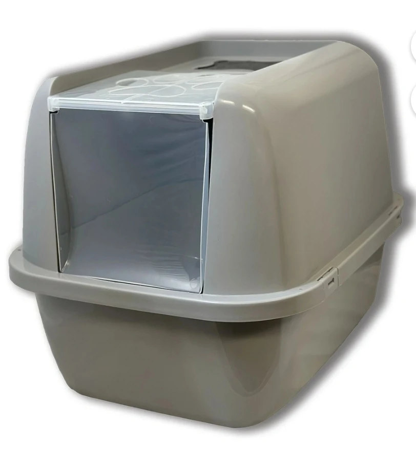 Van Ness Plastic Jumbo Enclosed Cat Litter Box, Grey