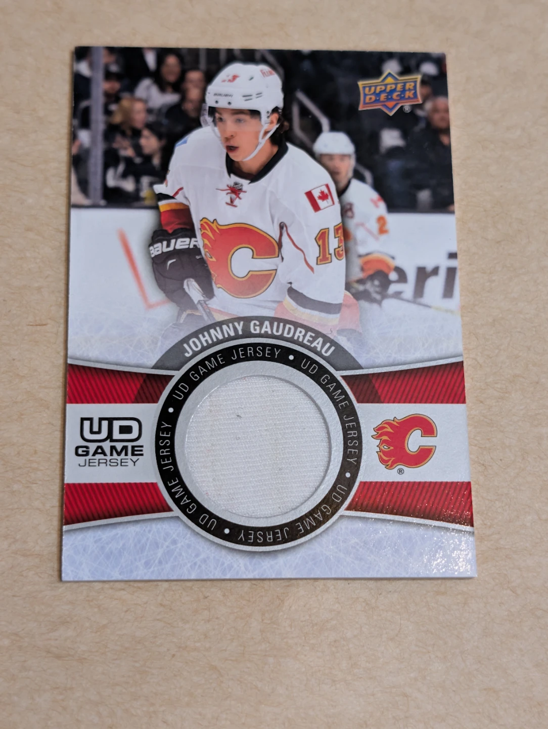 Johnny Gaudreau Game-Used Jersey Hockey Card