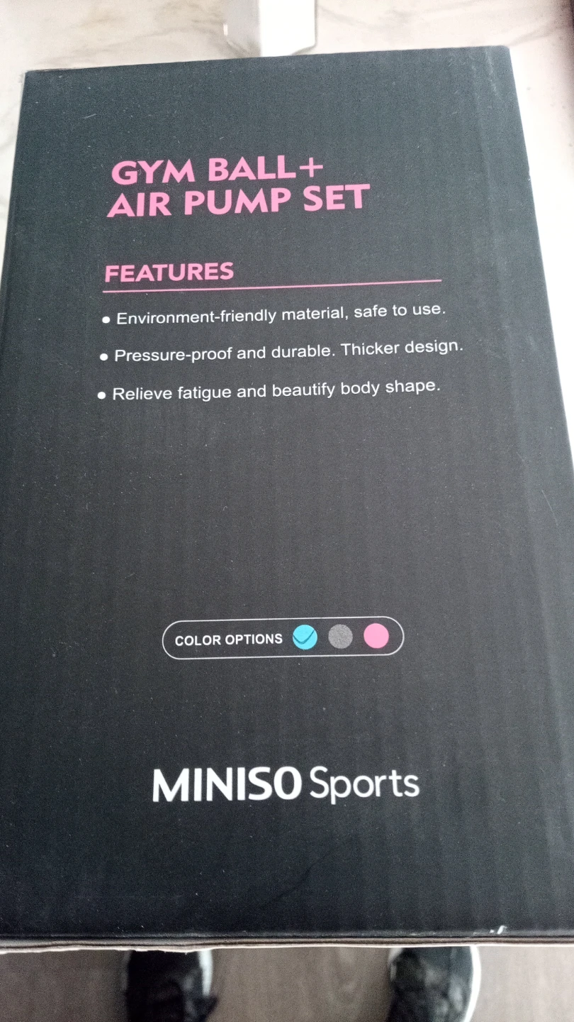MINISO Sports Gym Ball + Air Pump Set - 65cm - photo 2