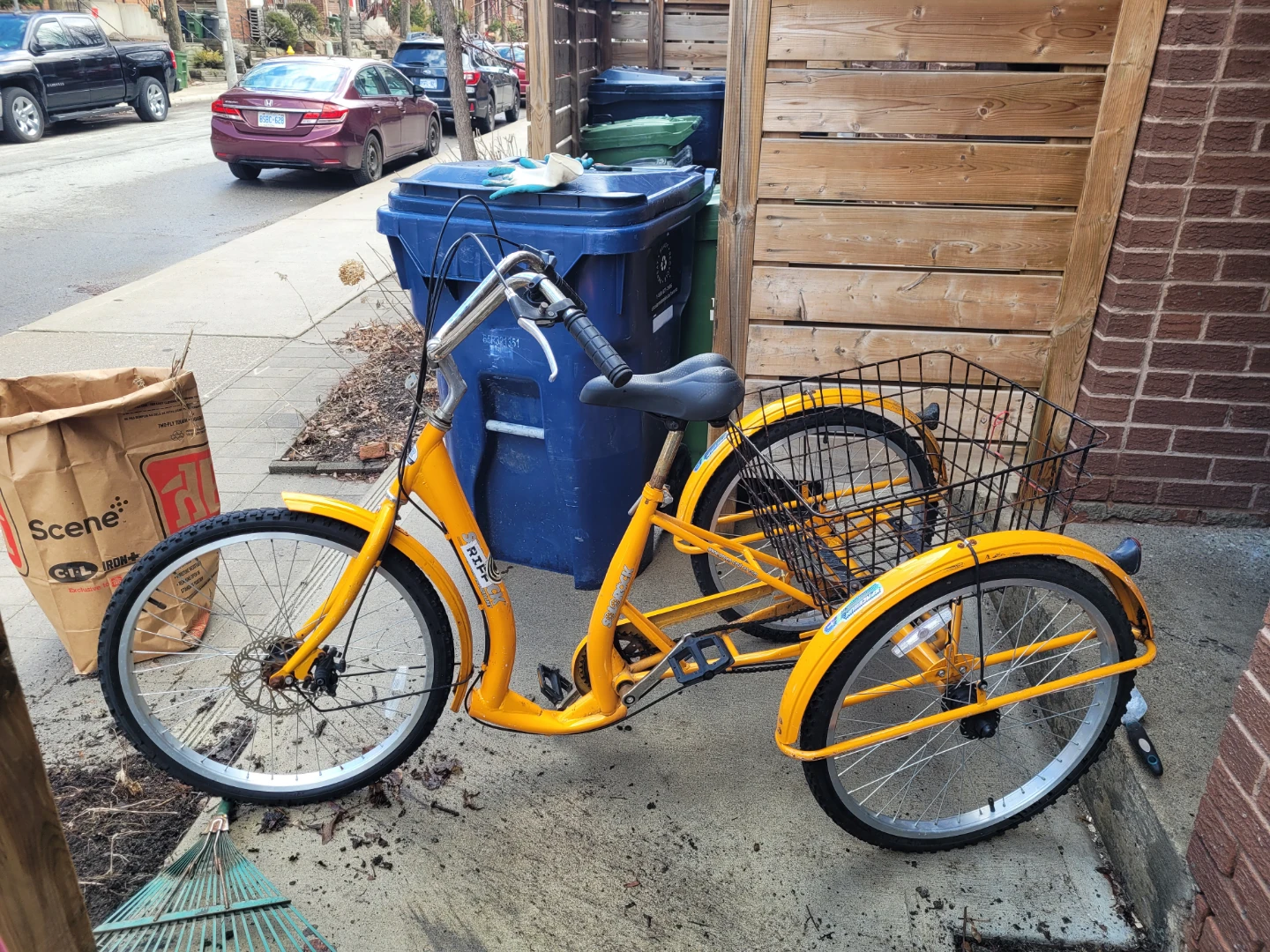 Orange Tricycle with Basket