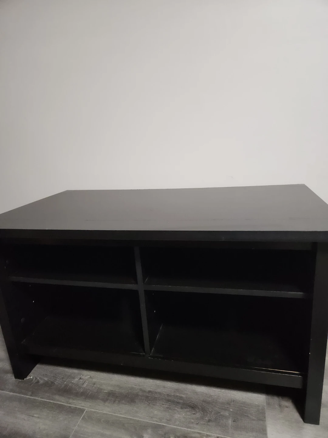 Black TV Stand with Shelves