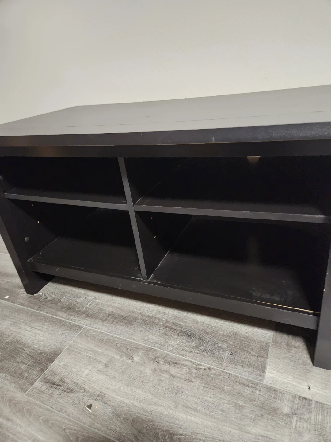 Black TV Stand with Shelves - photo 4