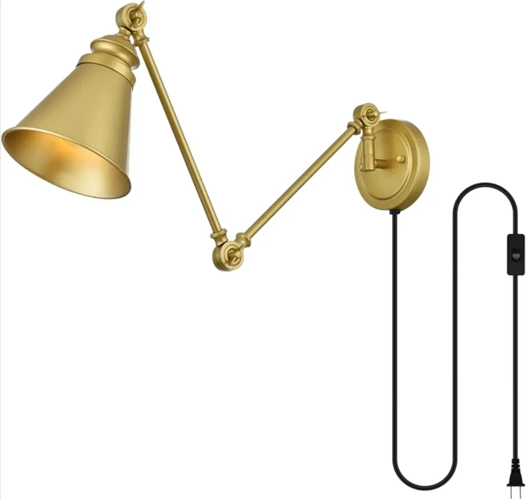 ARS Concepts Weyra 1 Light Wall Sconce Plug in Brass - photo 3