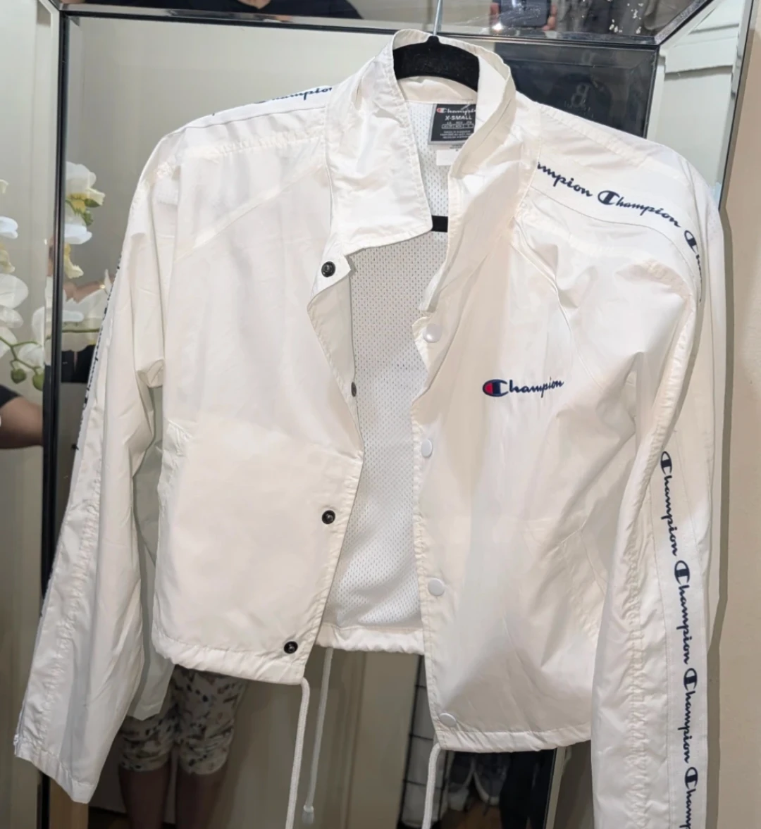 Champion White Jacket with Logo